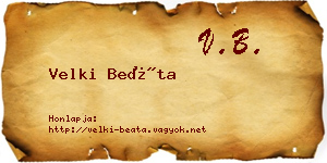 Velki Beáta névjegykártya